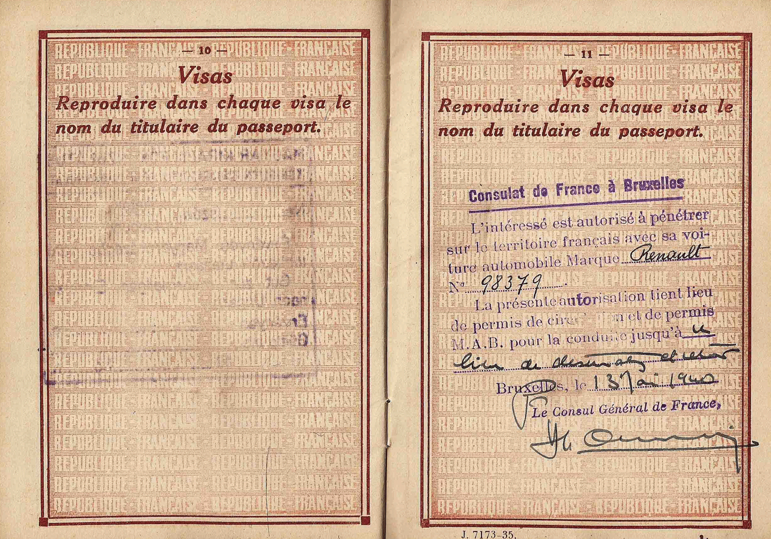 WW2 French passport