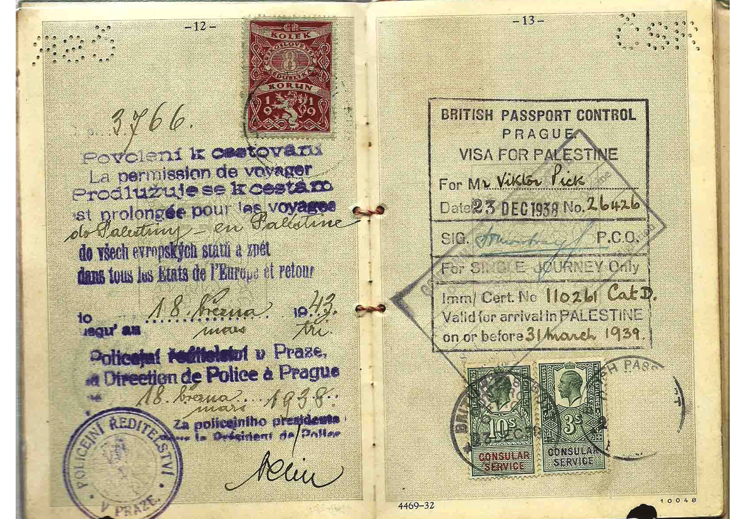 Czech pre-war Jewish passport