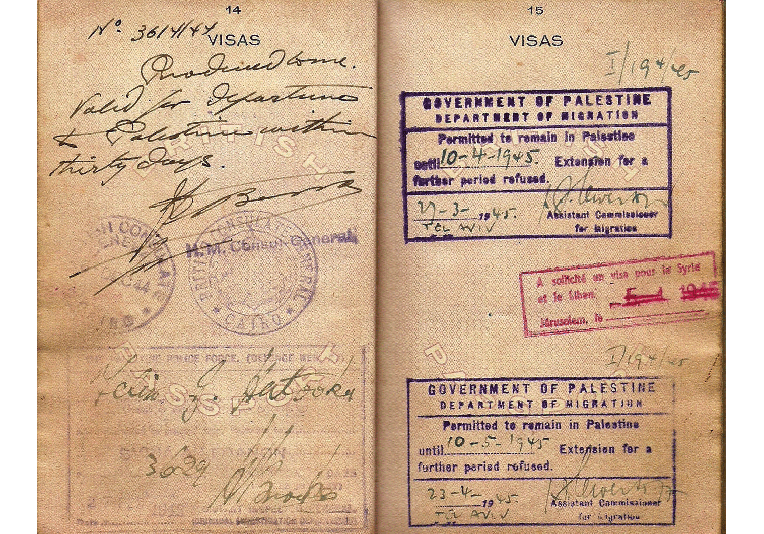 WW2 Britiah Aden colony passport