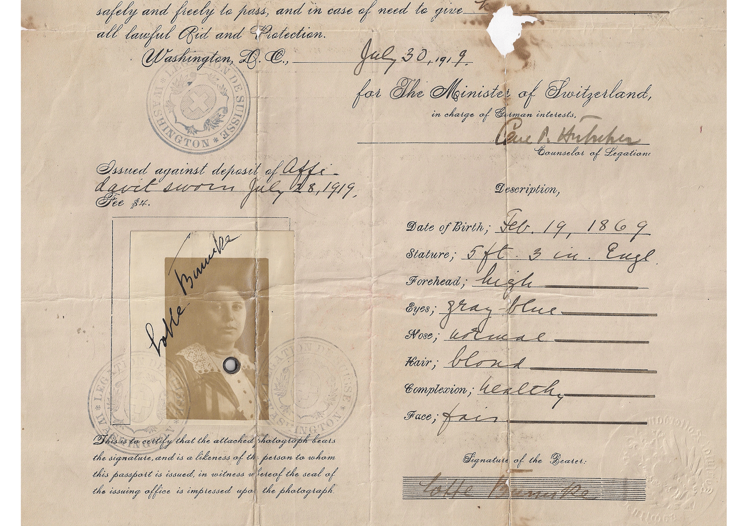 WWI German passport