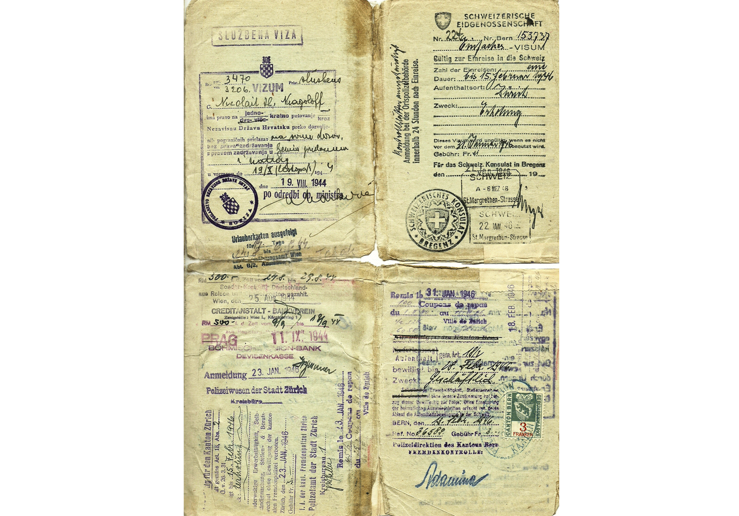 1944 Attractive Axis Special Passport