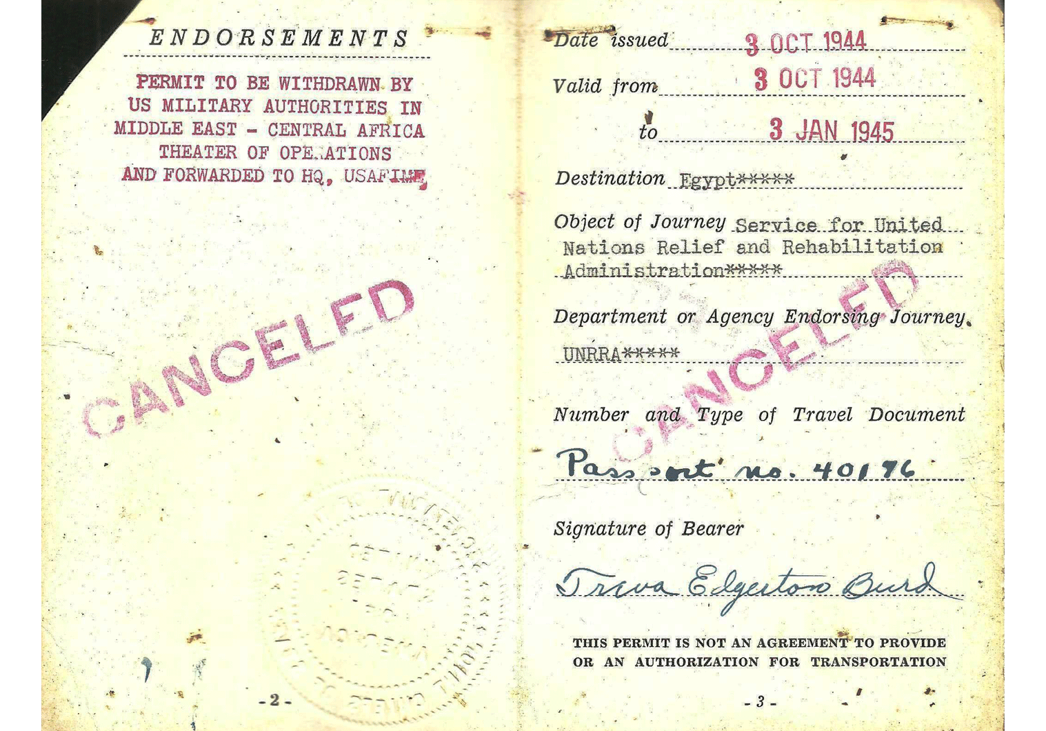 WW2 AMG military pass