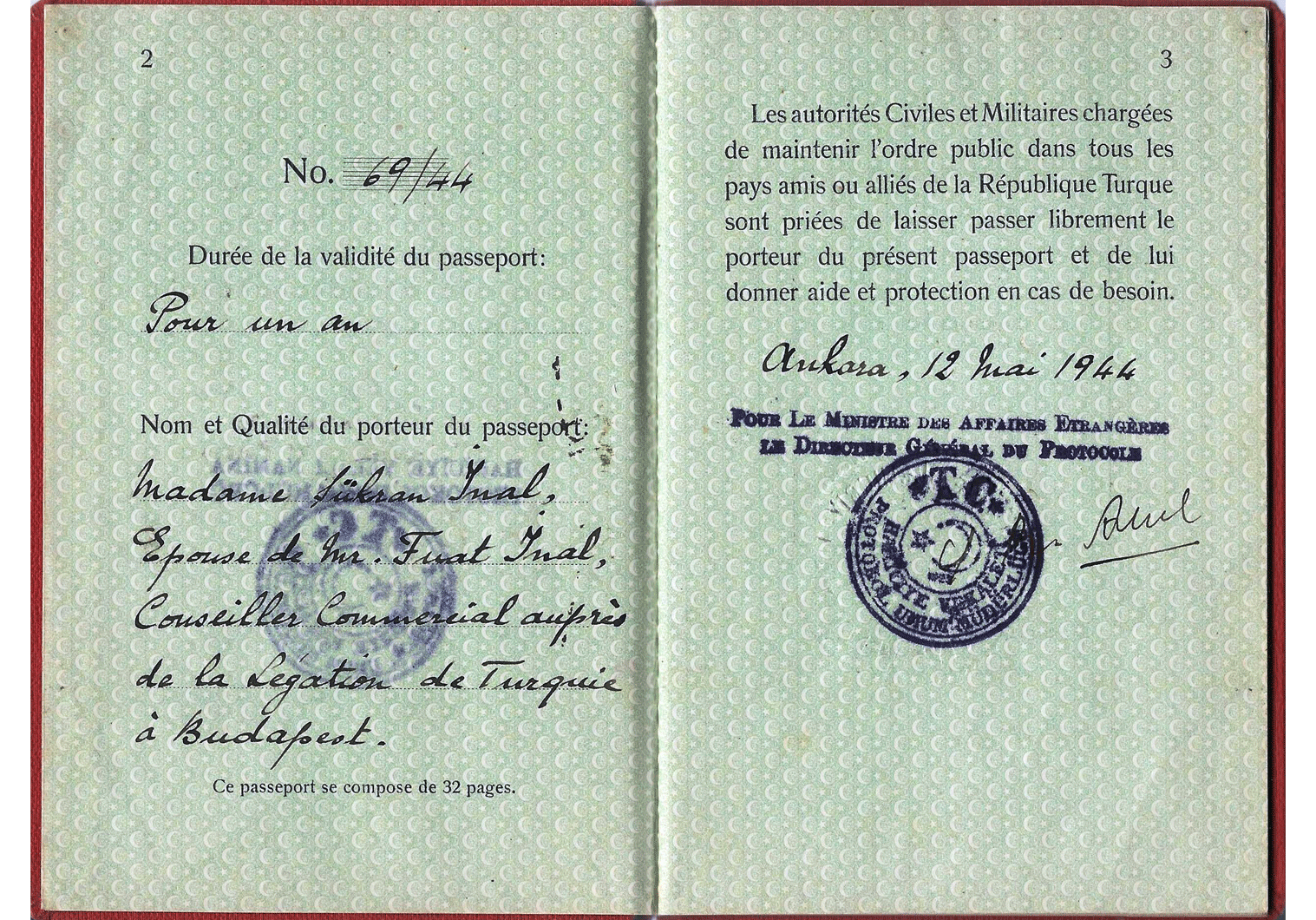 WW2 Diplomatic passport.