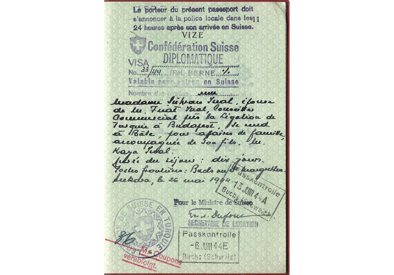 WW2 Diplomatic visa.