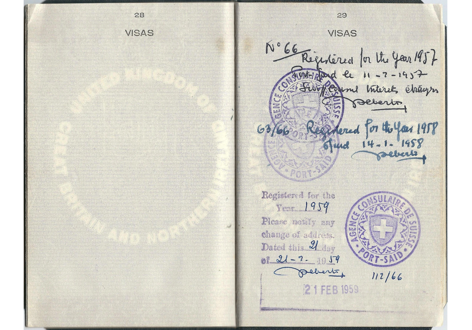 Suez Crisis passport.