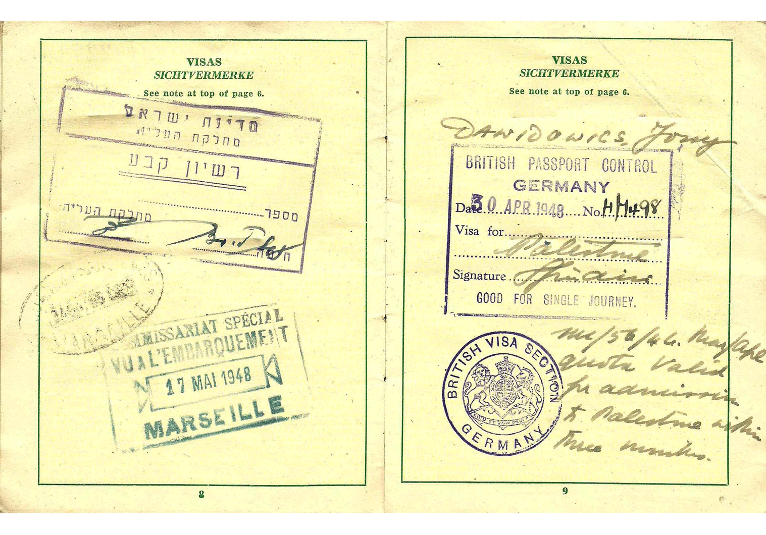 WW2 refugee passport