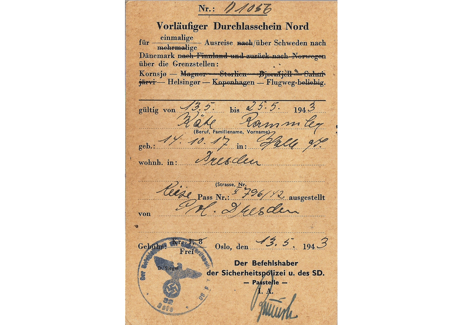 SS & SD travel document