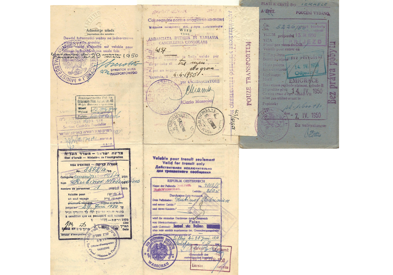 Polish Jewish travel identity document