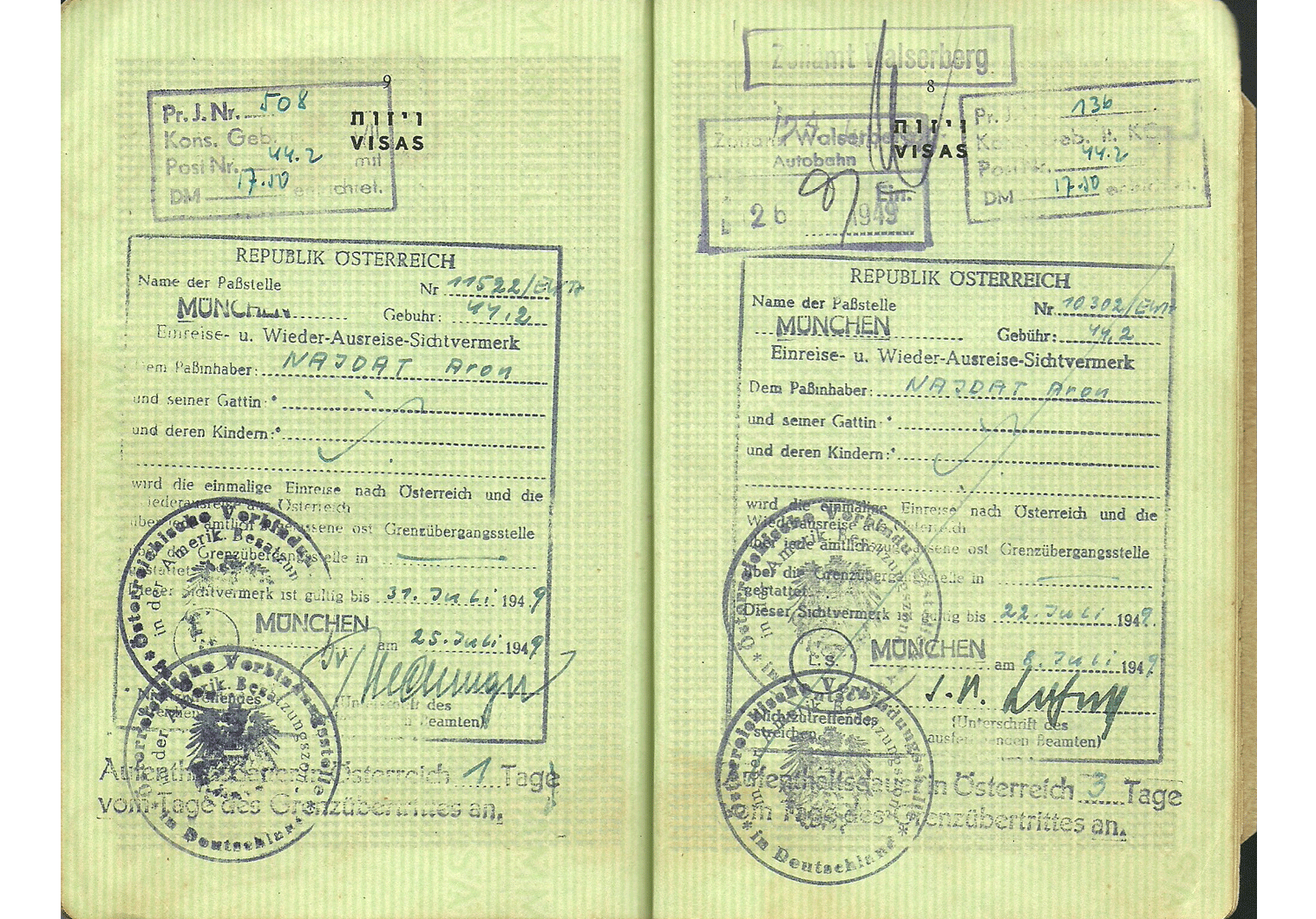 AMG visa 1949