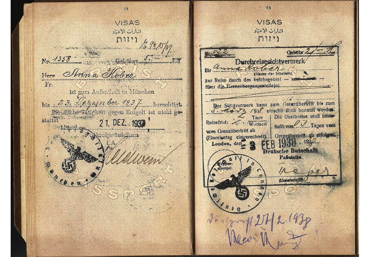 Jewish German visa