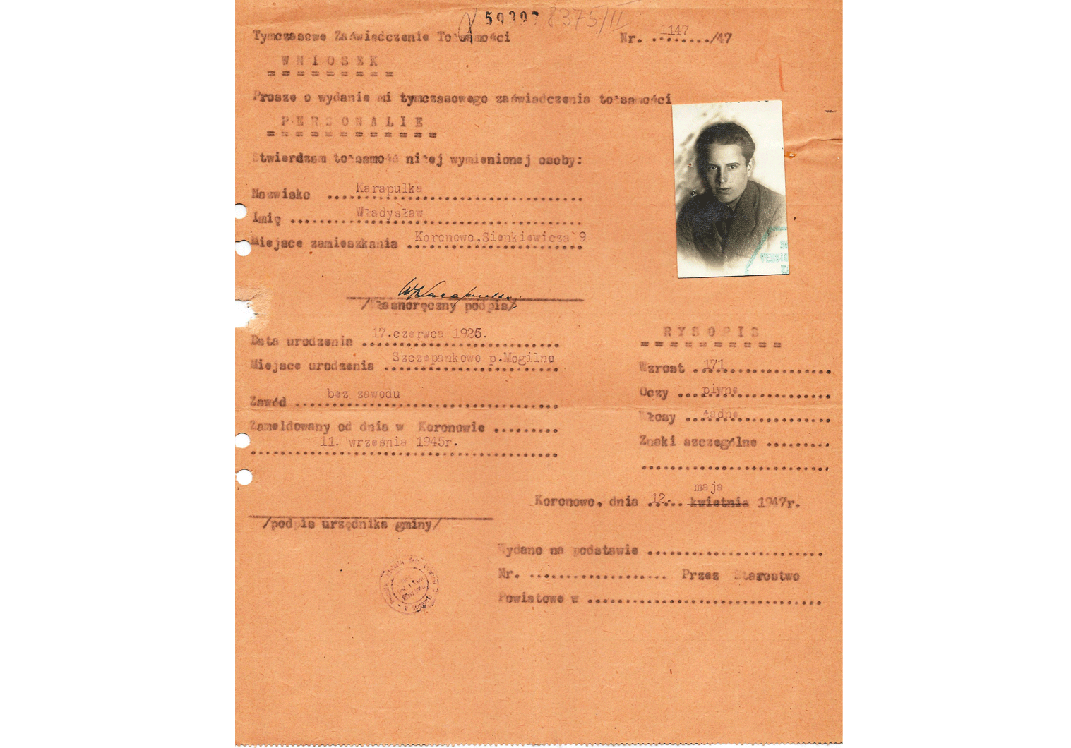 post-war Polish ID.