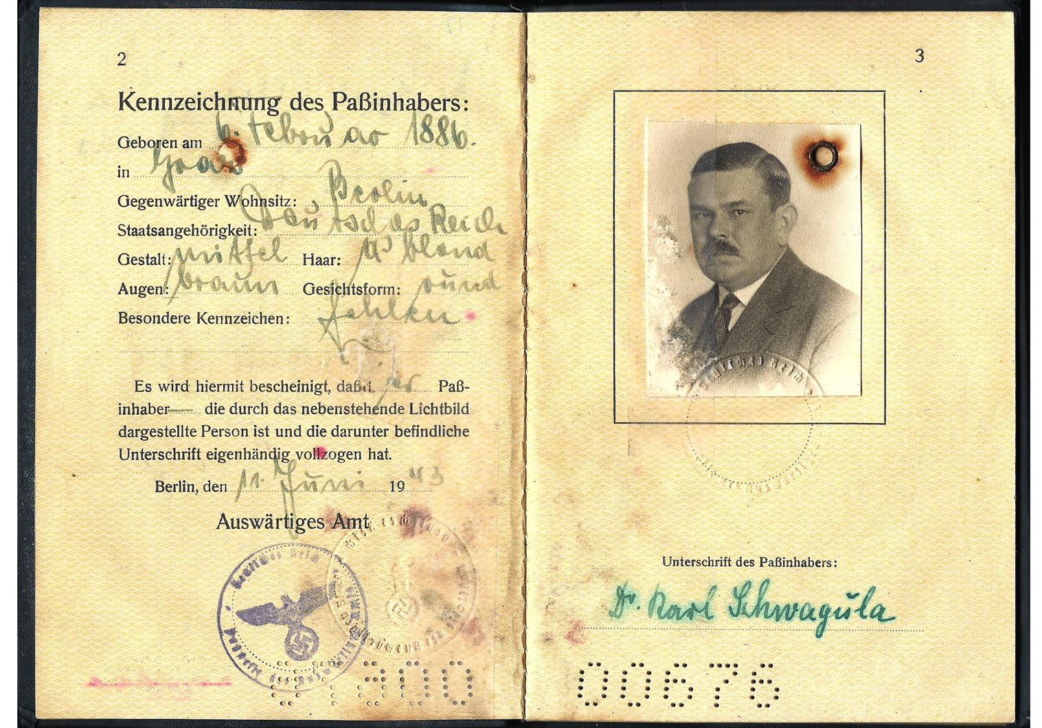 WW2 German diplomatic passport.