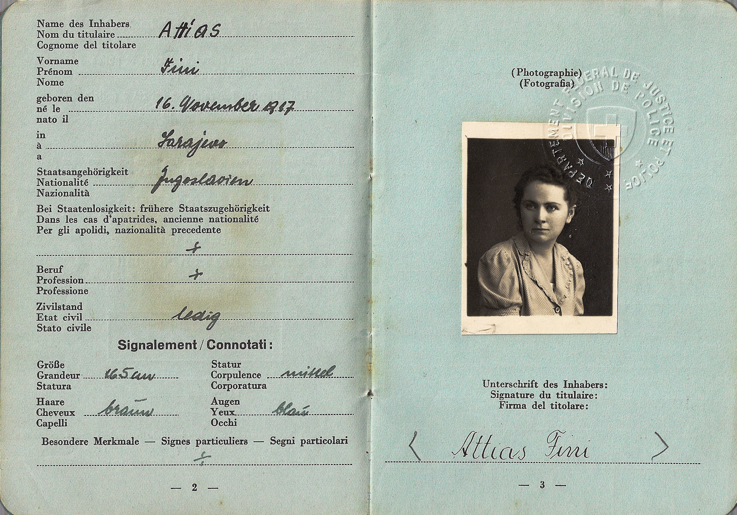 1944 Swiss refugee ID