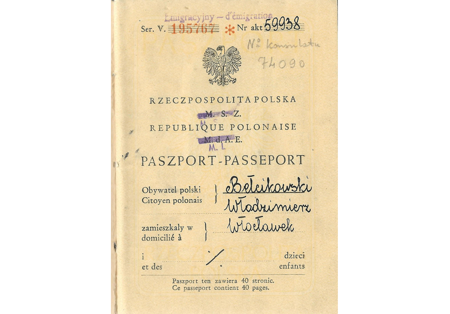 Late Polish Republic passport