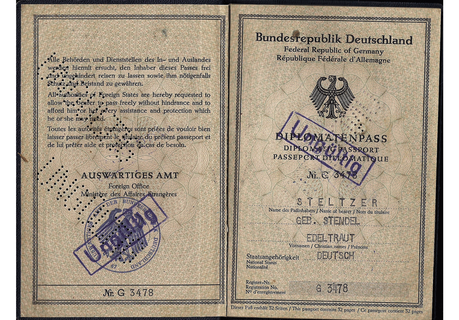 German Diplomatic passport