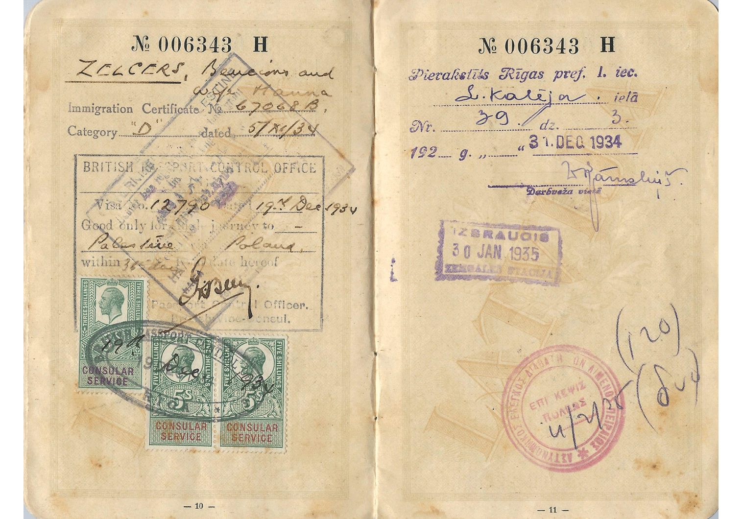 1934 Latvian passport for the Mandate