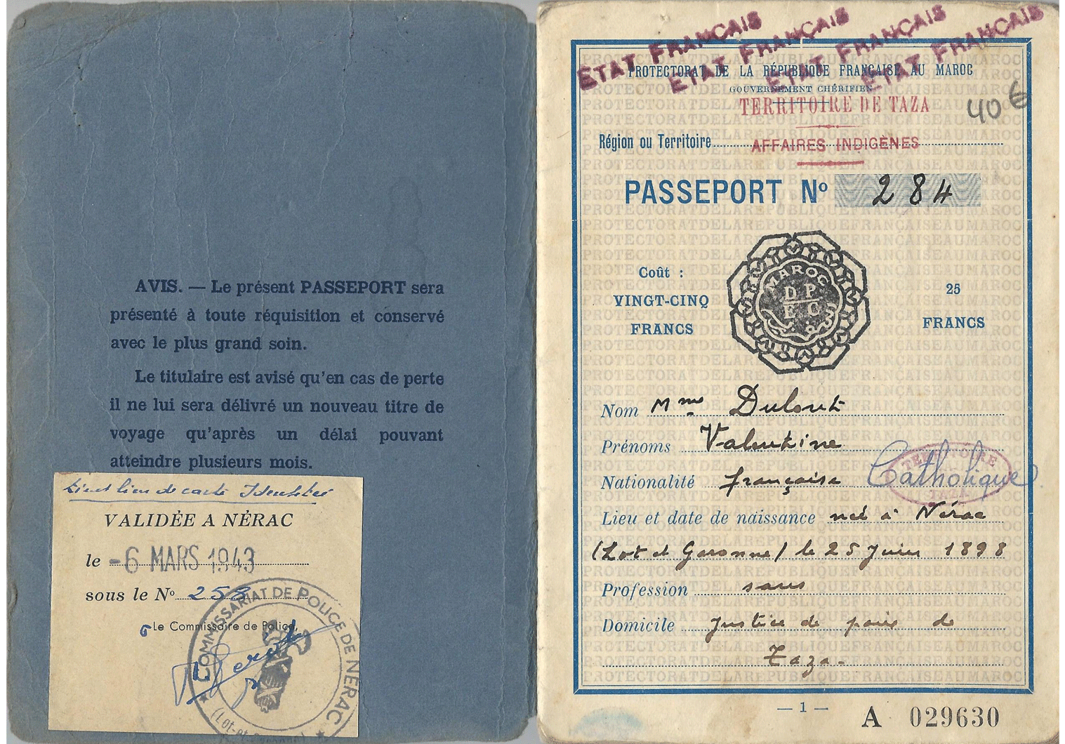Vichy France passport