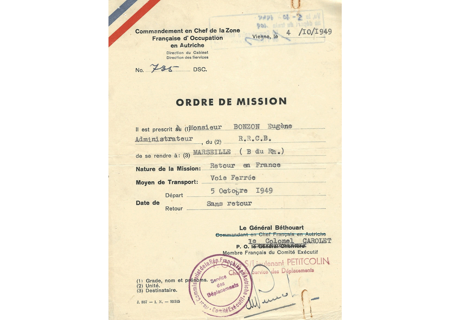 Post-War passport for Vienna