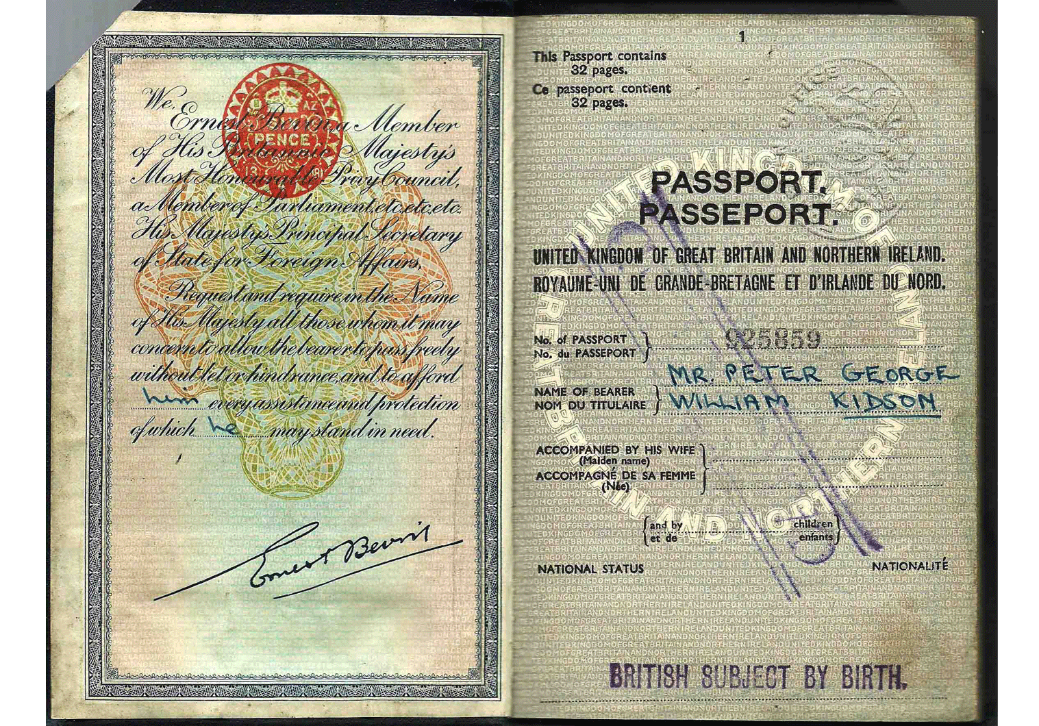 British Diplomatic passport
