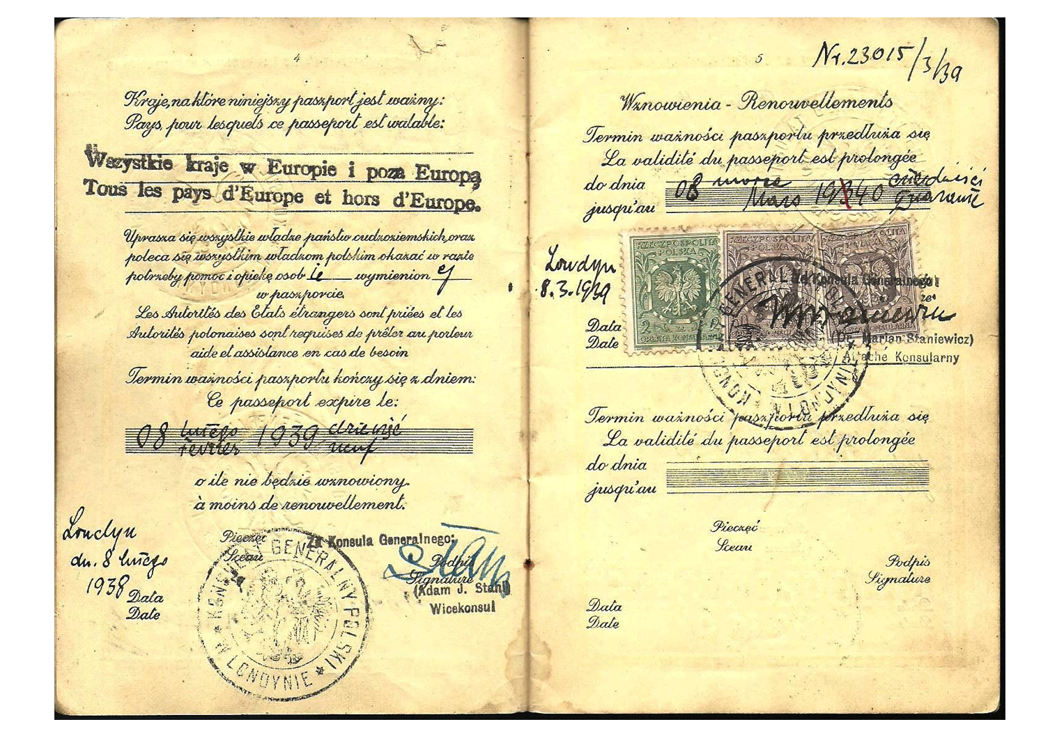 WW2 Polish passport