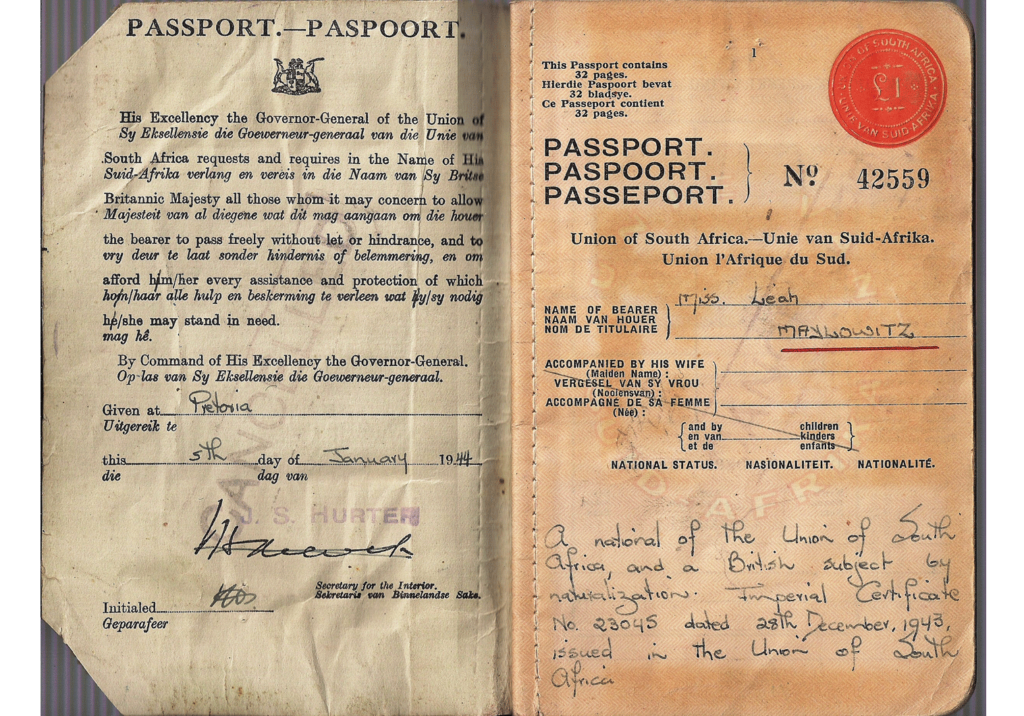 1944 issued South African passport Our Passports