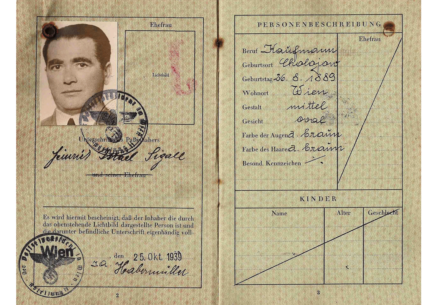 J stamped German passport