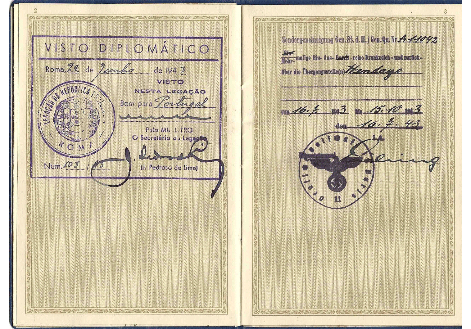 diplomatic Nazi visa