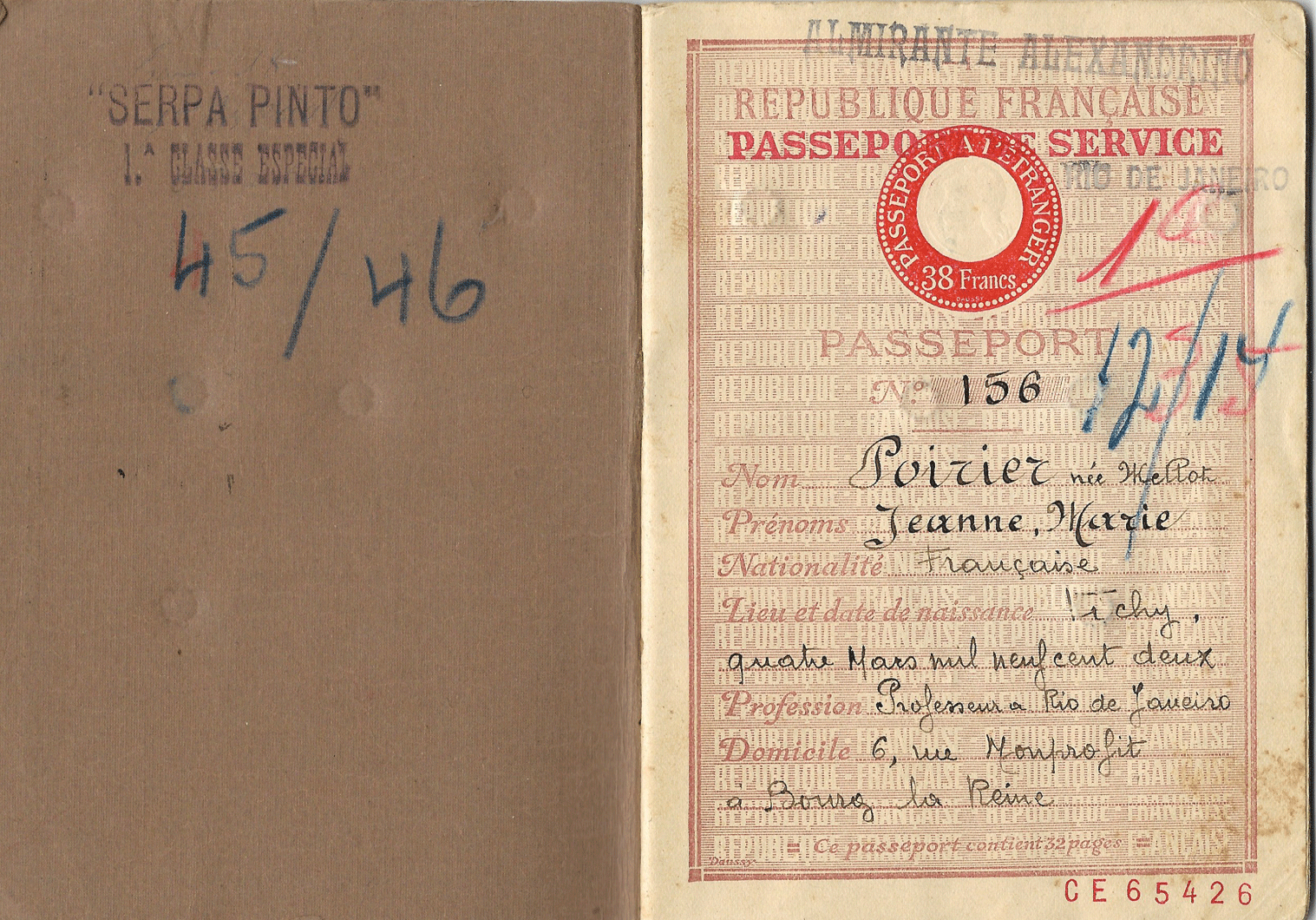 French Vichy travel document
