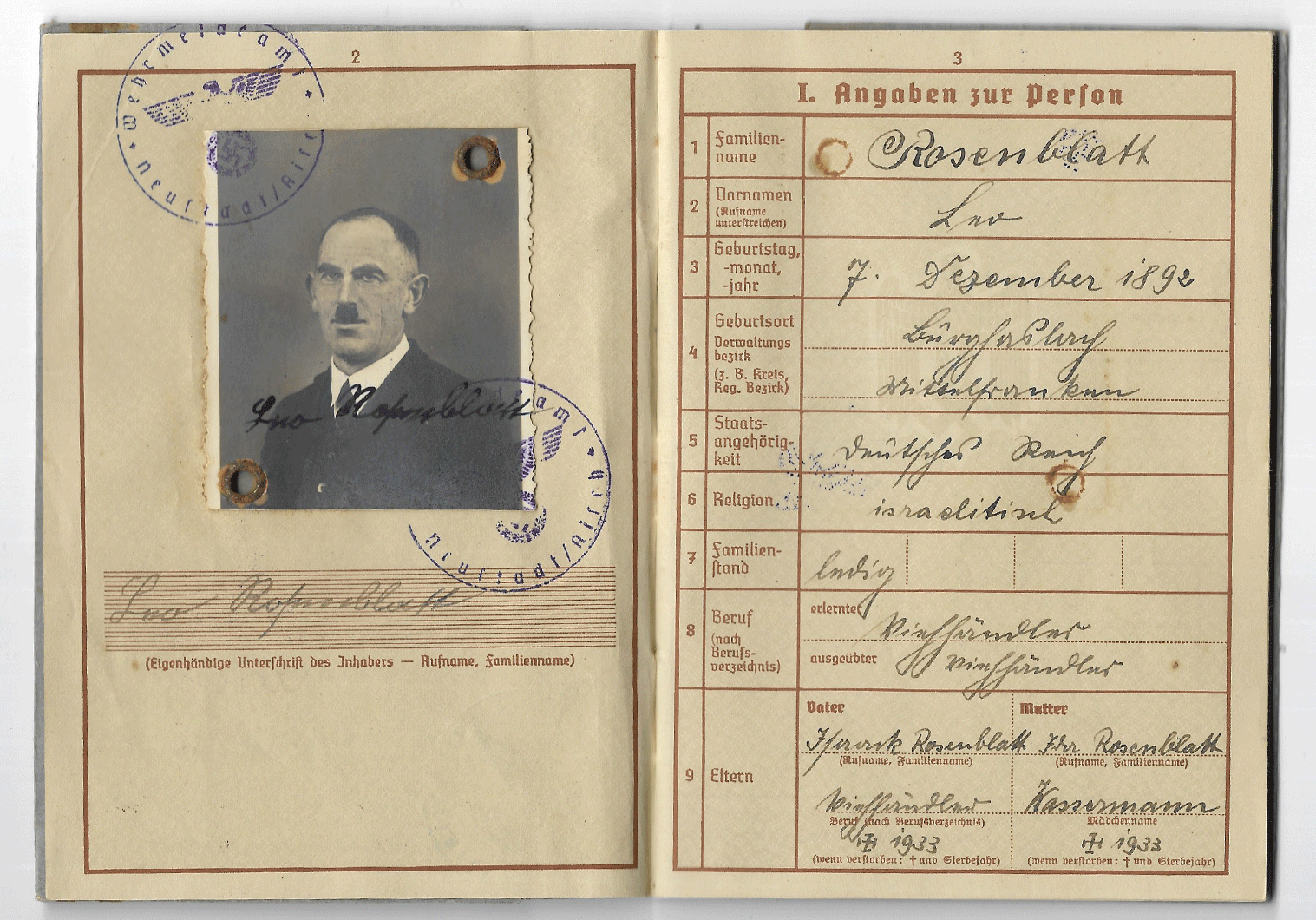 Jewish issued German Wehrpass