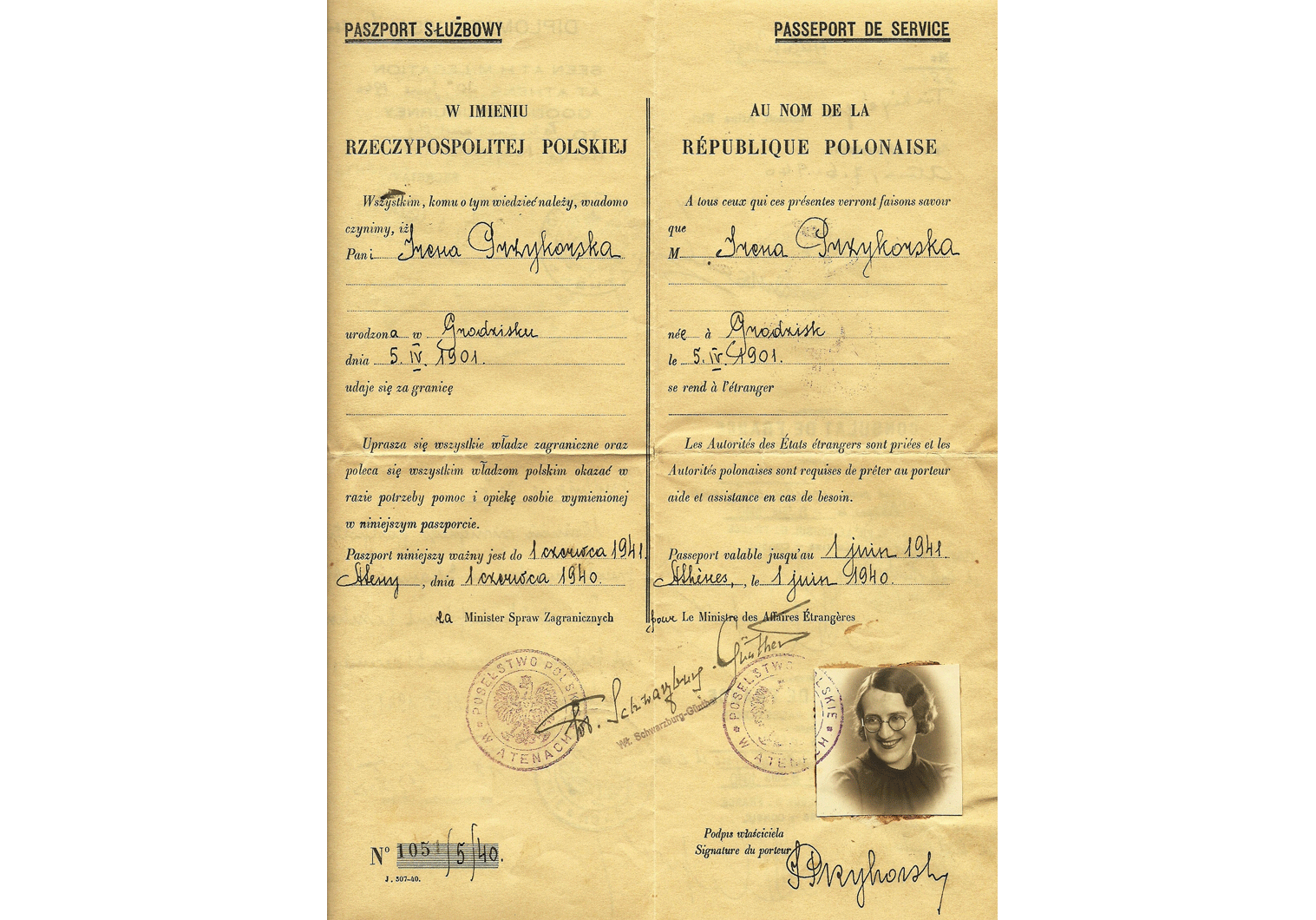 1940 war-time Polish service passport