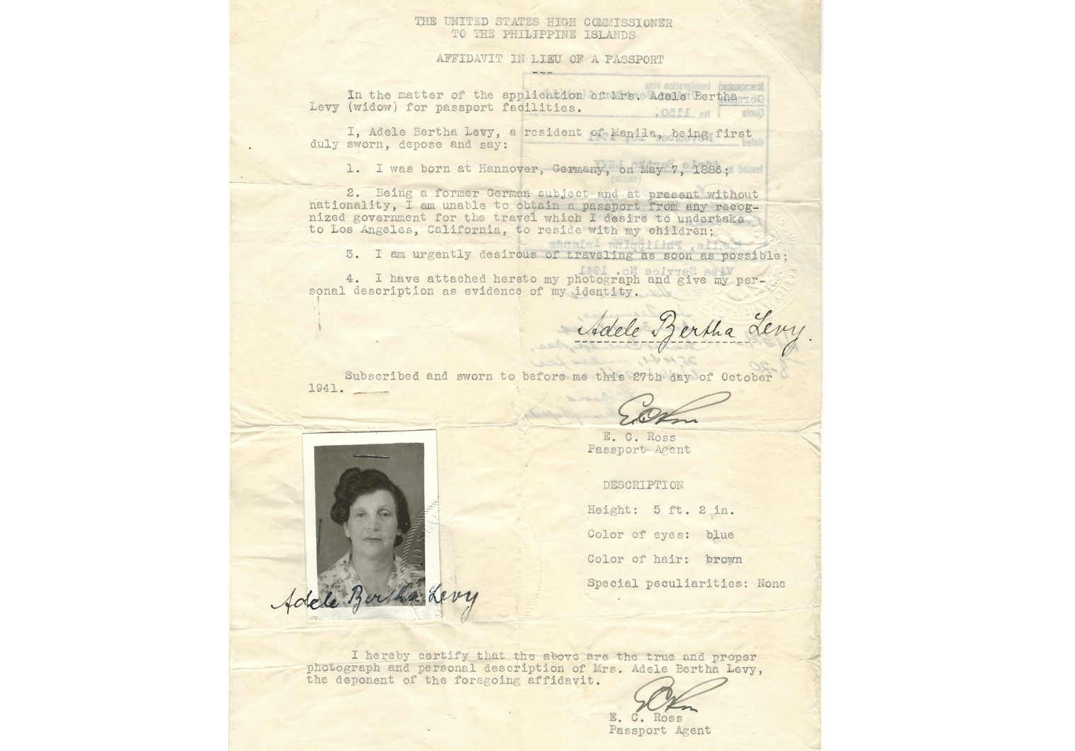 WW2 US stateless travel document