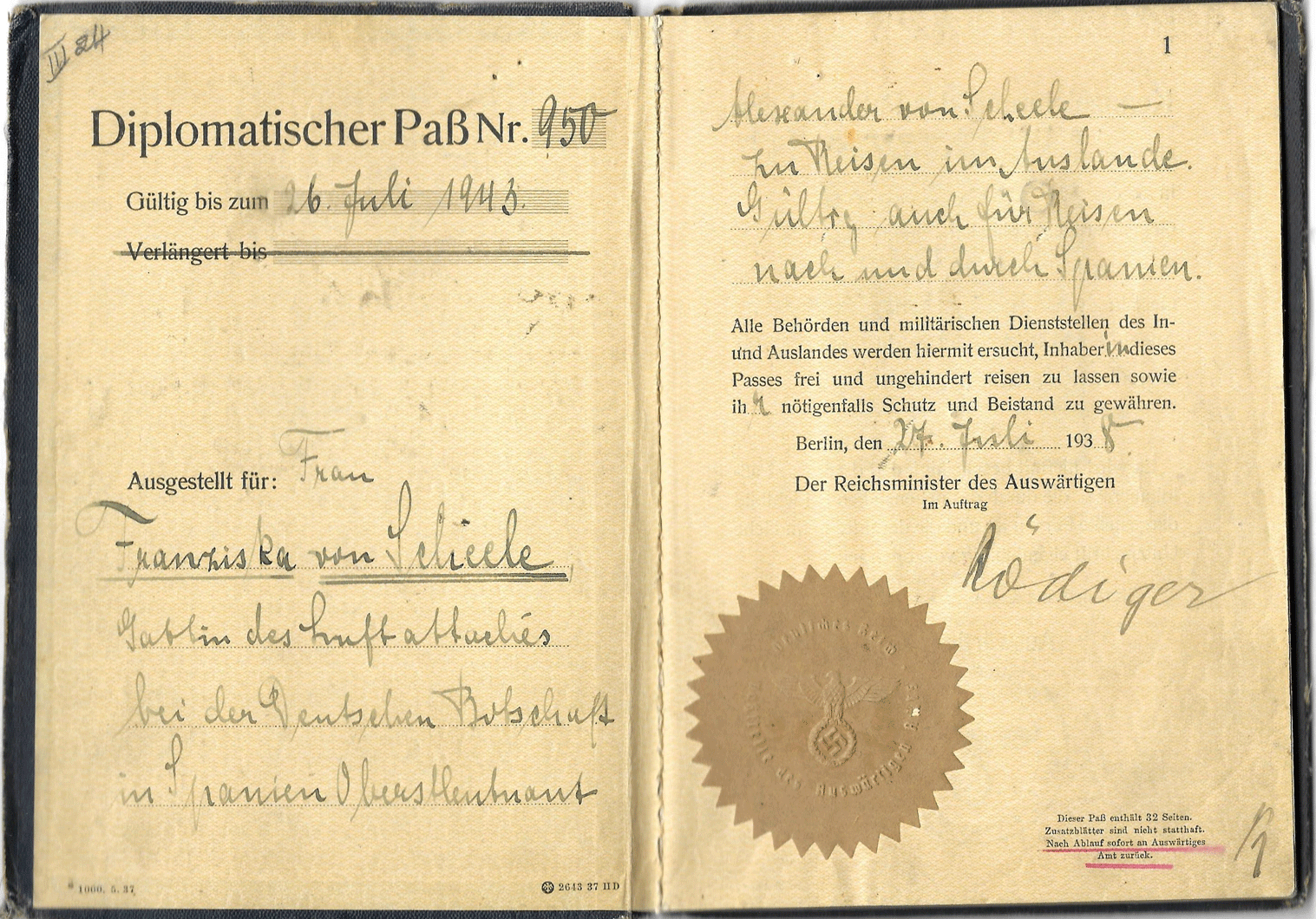 WW2 German Diplomatenpass
