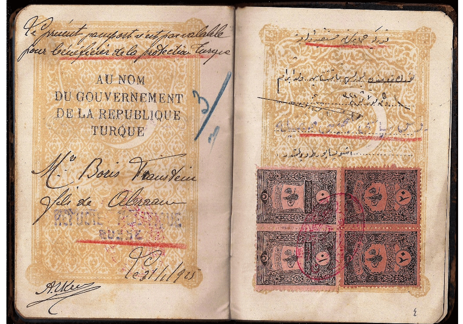 1925 Turkish passport