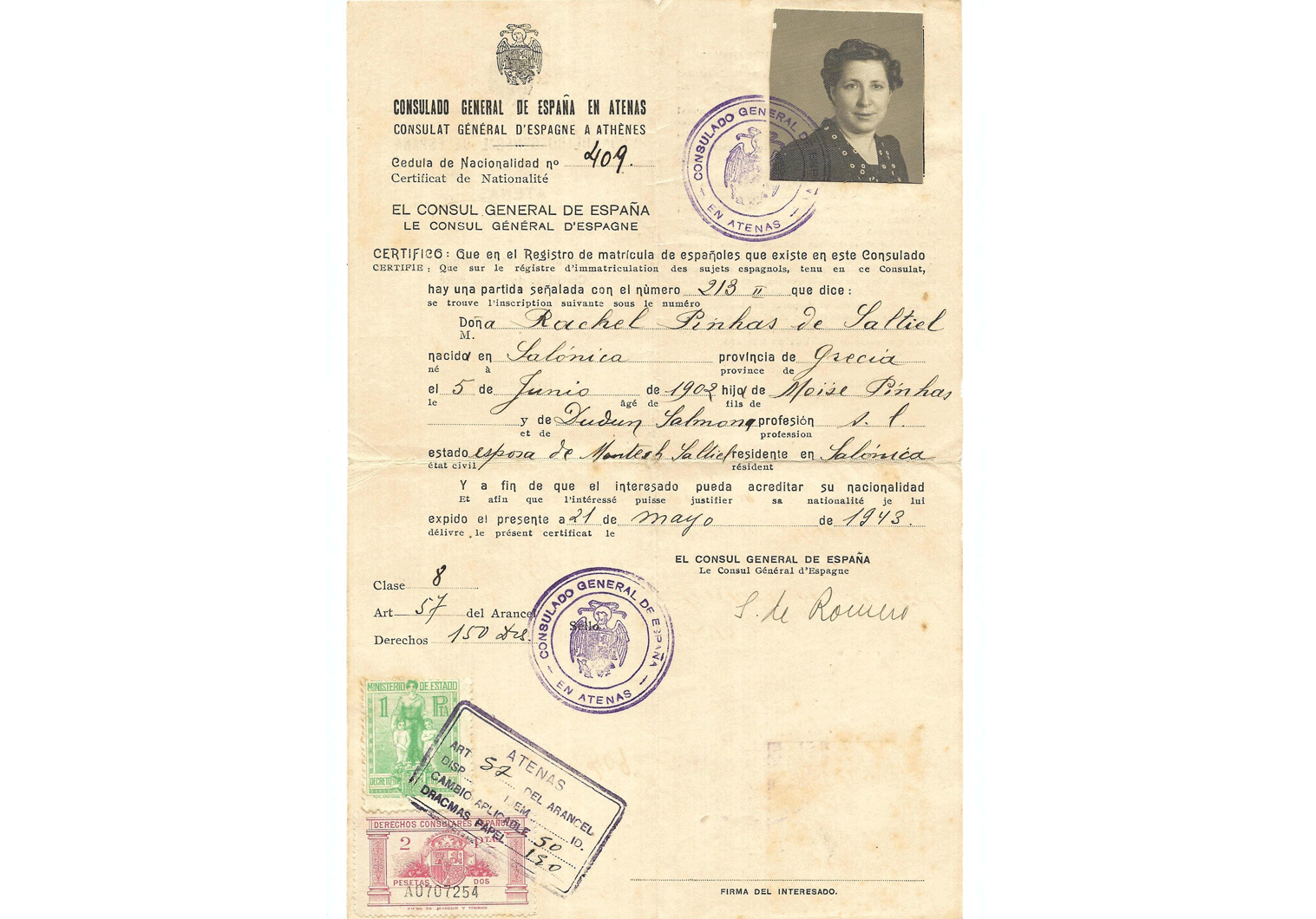Spanish diplomat Sebastian de Romero life-saving document.