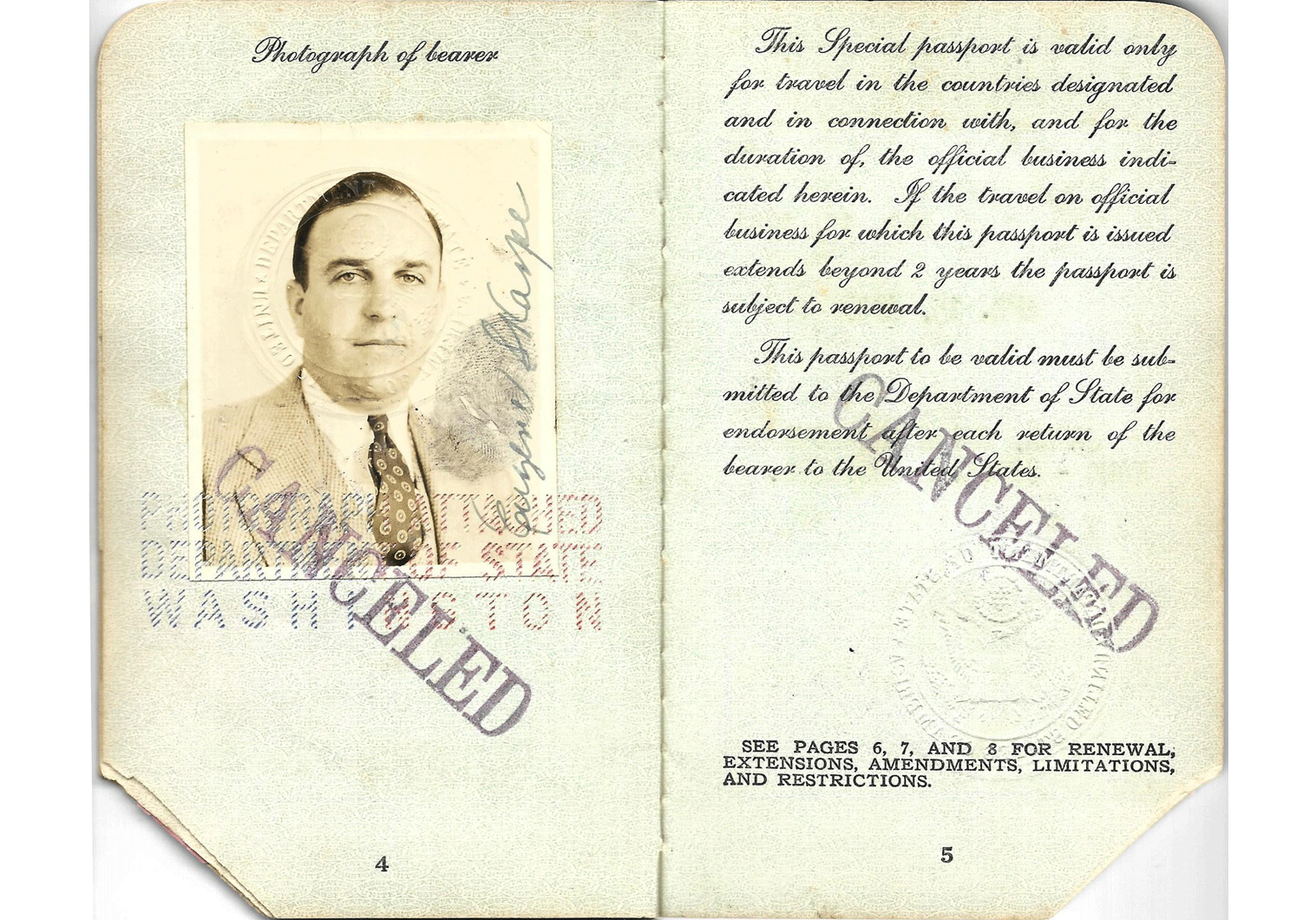 WW2 Special passport for the Pacific