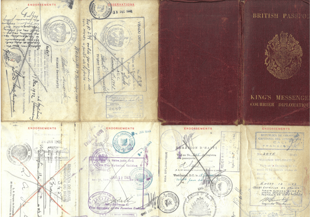 Wartime King's Messengers Diplomatic passport.